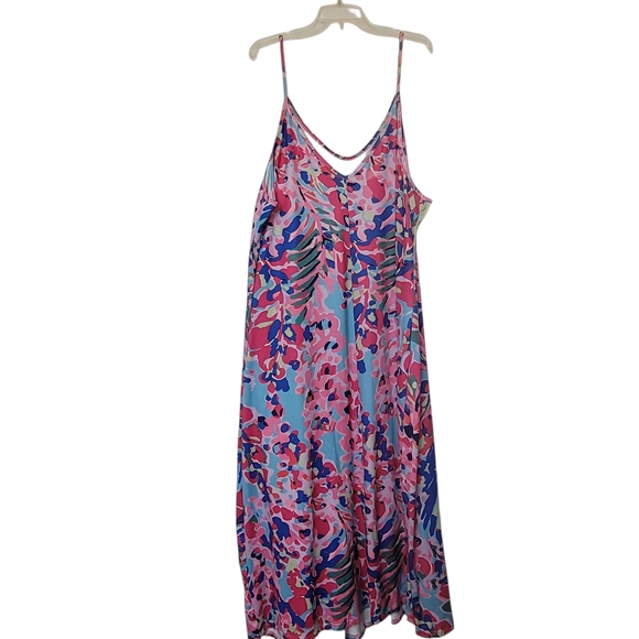 SHEIN Pink and Blue Floral Maxi Dress 5X - Picture 1 of 7